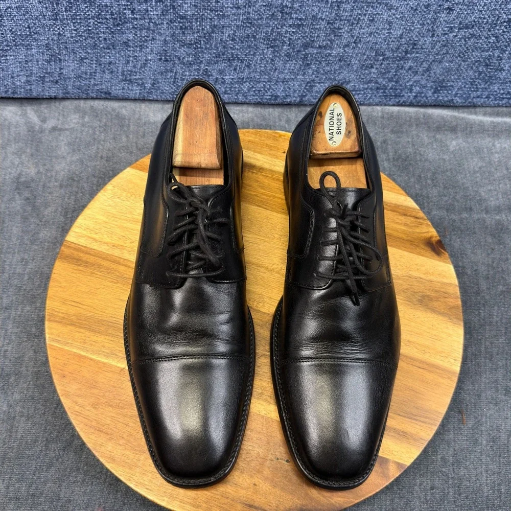 J. Murphy Johnston & Murphy Dress Shoes Mens 13M Black Leather Cap Toe 59-11567